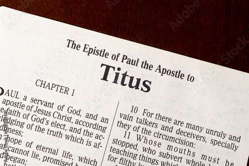 Obraz na plátně The Book of Titus Title Page Close-up