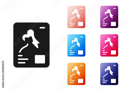 Black X-ray shots icon isolated on white background. Set icons colorful. Vector