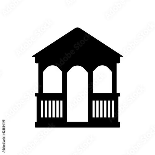 Gazebo icon. Black silhouette. Side view. Vector simple flat graphic illustration. The isolated object on a white background. Isolate.