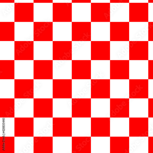 Chess retro ornament. Abstract seamless pattern with red and white square background. Good for invitation,poster,card,flyer,banner,textile,fabric,gift wrapping paper.