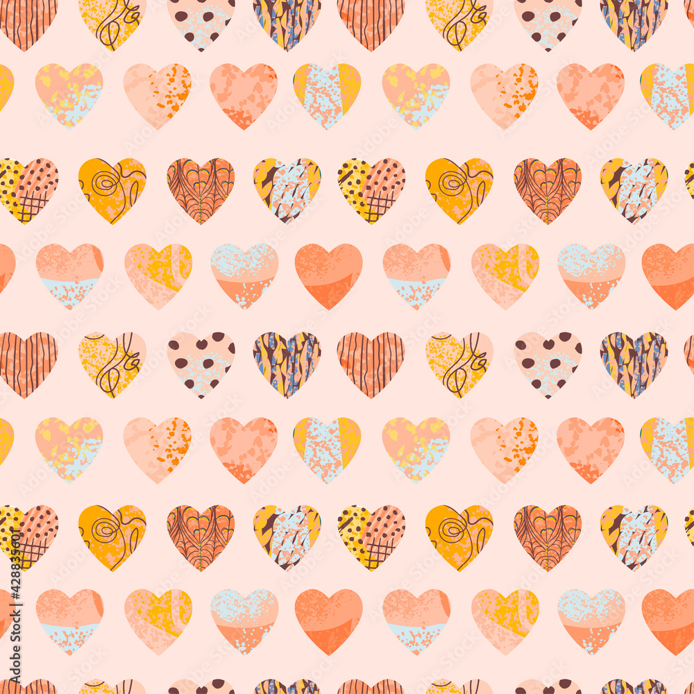 Seamless abstract background with colorful heart shape Seamless abstract background with colorful heart shape