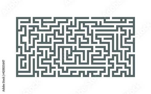 Maze top view, visualization, white background