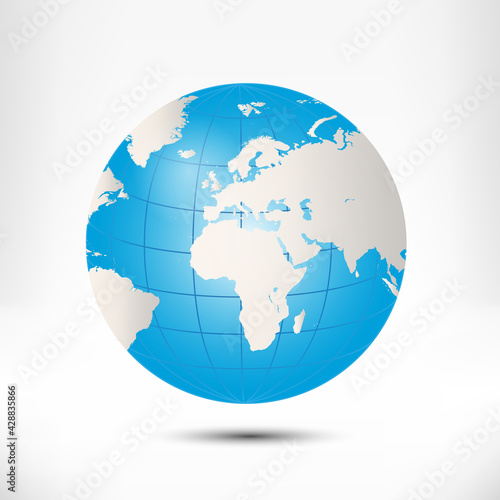 Globe vector illustration isolated on white background.