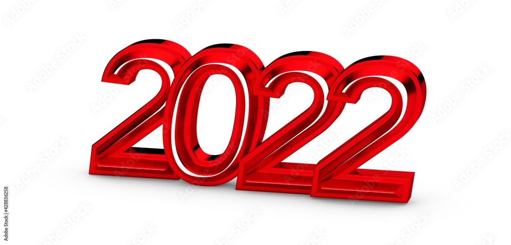 year 2022 concept 3d isolated year 2022 concept 3d isolated