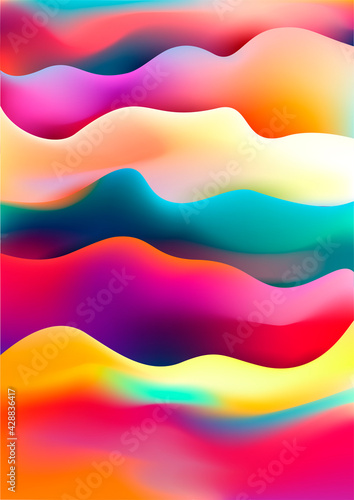 Abstract colorful wavy background with mesh gradient.