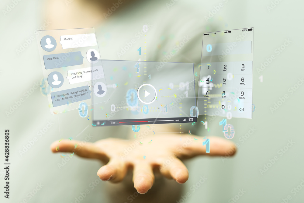 virtual develop interface web application in hand virtual develop interface web application in hand