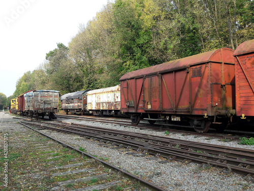 Old train on rails