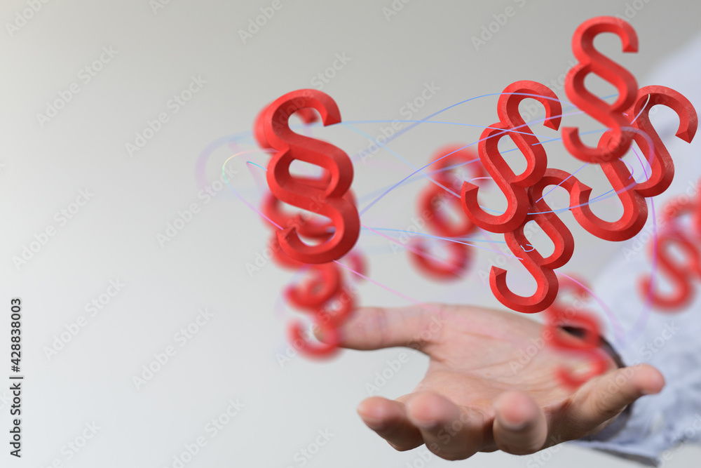 Law paragraph digital hologram background 3D rendering Law paragraph digital hologram background 3D rendering