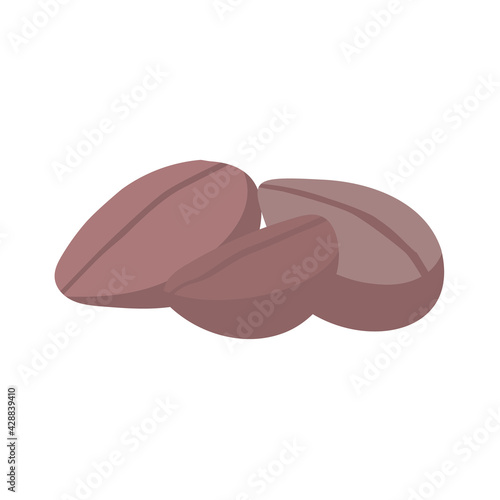 Tree brown coffee beans icon vector illustration.