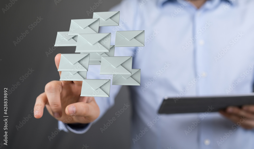Network Communications with email symbol. Network Communications with email symbol.