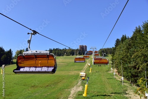 Wyciag narciarski i Wieza Widokowa, Krynica Zdroj, Slotwiny, widok z wieży photo