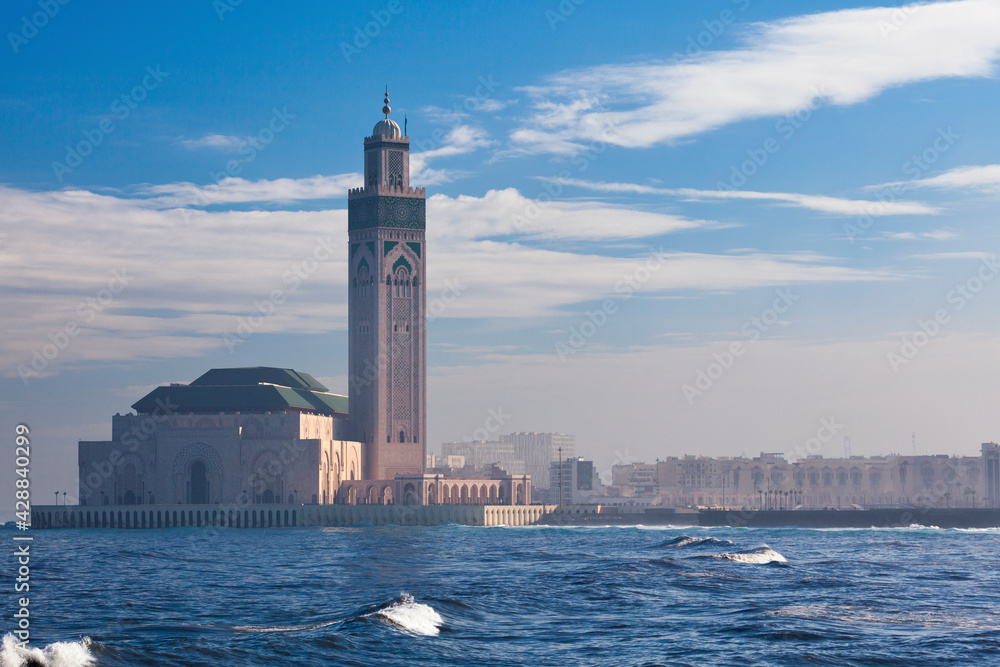 The Hassan II Mosque or Grande Mosquée Hassan II is a mosque in Casablanca, Morocco. It is the largest mosque in Africa, and the 5th largest in the world.