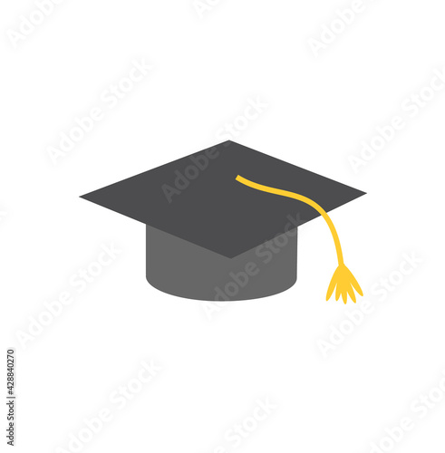 Classic graduation hat icon. vector isolated clip art