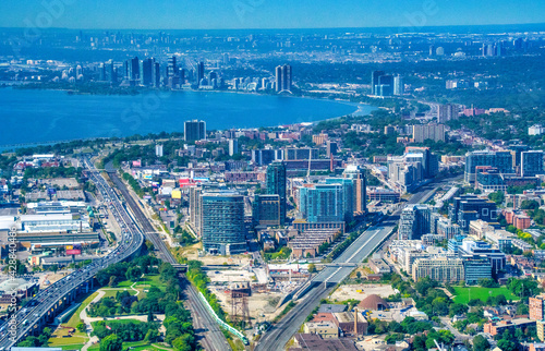 Aerial view of the Toronto downtown, Canada