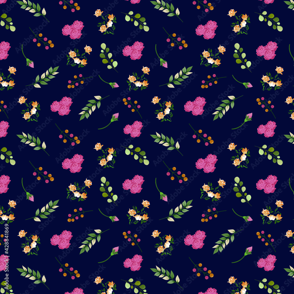 Floral repeat pattern design for fabric Floral repeat pattern design for fabric