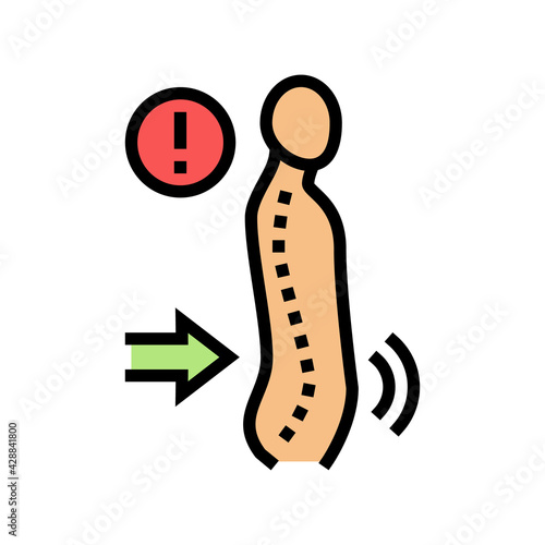 lordosis disease color icon vector. lordosis disease sign. isolated symbol illustration
