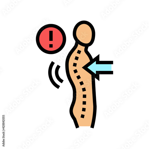 kyphosis disease color icon vector. kyphosis disease sign. isolated symbol illustration