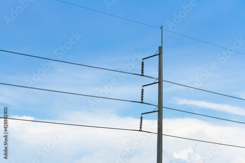 Wallpaper Mural Electric pole and blue sky and cloudy on sunny day. Torontodigital.ca