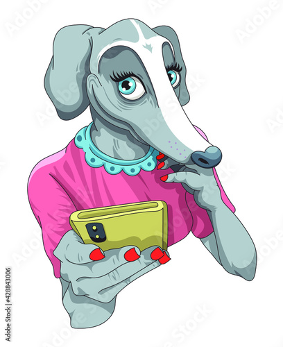 Chienne qui utilise les réseaux sociaux !