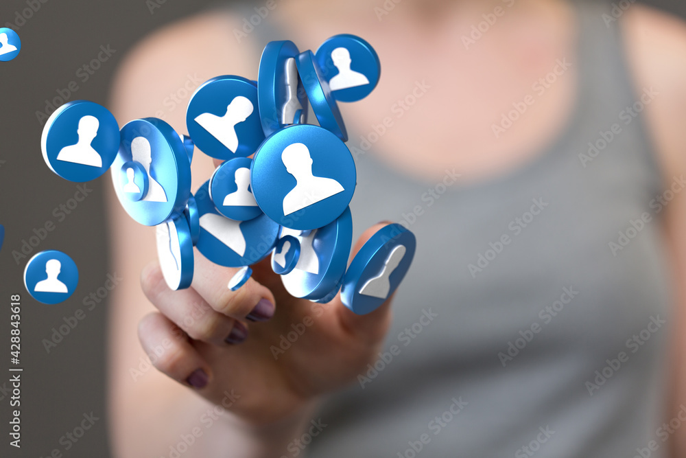 videoconference group of people talking in social network