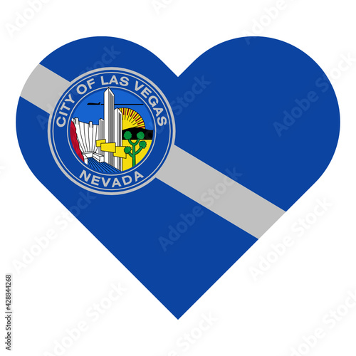 Canvas Print Heart symbol icon with las vegas flag isolated on white background