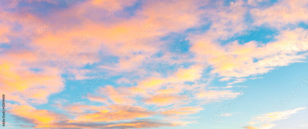 An evening sky, resembling a watercolor, in the south of France An evening sky, resembling a watercolor, in the south of France