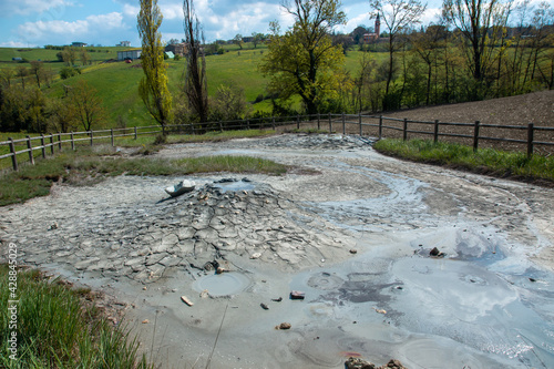 sauces of ospitaletto small volcanoes with salt water photo