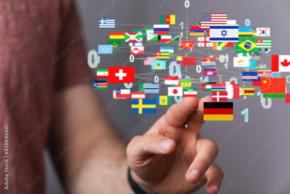 World map with all states and their flags,3d render. World map with all states and their flags,3d render.