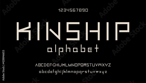 Modern alphabet font. Abstract geometric typeface  uppercase typography letters for logo design. Vector illustration