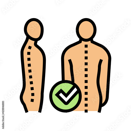 correct posture color icon vector. correct posture sign. isolated symbol illustration