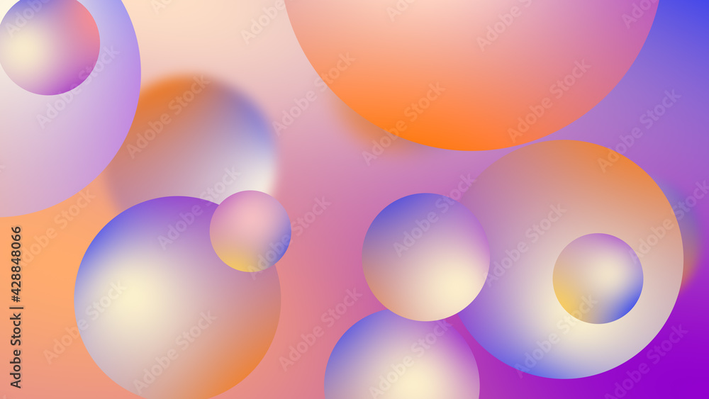 Abstract balls geometric gradient color background.For graphic design. 3d render illustration.