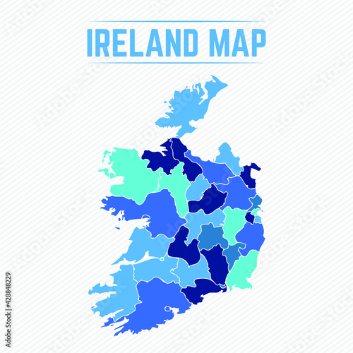 Ireland Detailed Map With States