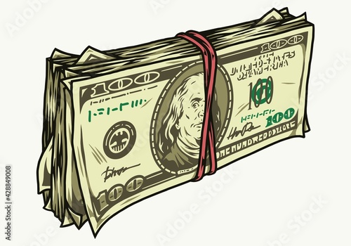 Stack of one hundred US dollars