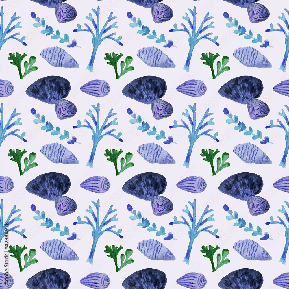 Sea Shells Seamless Pattern Sea Shells Seamless Pattern