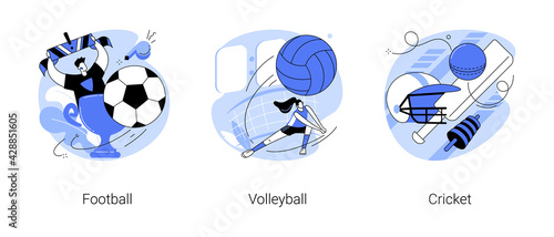Team tournament abstract concept vector illustrations.