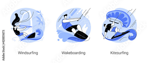 Extreme water fun abstract concept vector illustrations.
