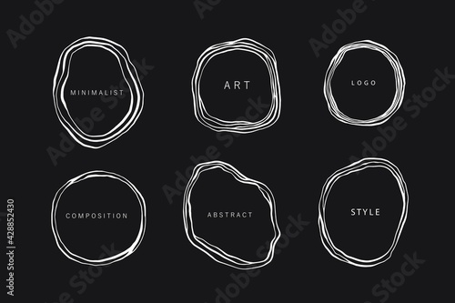 Set of modern stylish geodes. Backgrounds with natural marble textures, stone crackles. Ink liquid minimal shapes for logo, branding, frames, packaging.