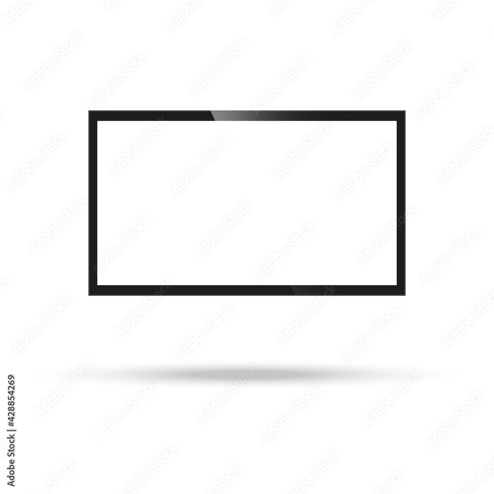 Frontal view of widescreen led or lcd internet tv monitor isolated on white Frontal view of widescreen led or lcd internet tv monitor isolated on white
