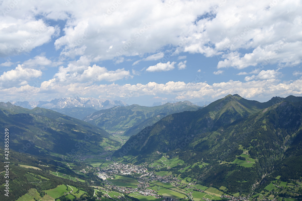 Bad Hofgastein village in valley landscape Austria