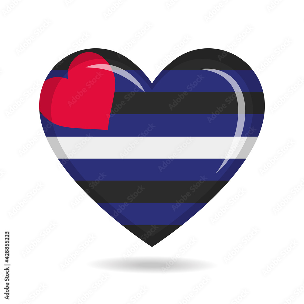 Leather pride flag in heart shape vector illustration Leather pride flag in heart shape vector illustration