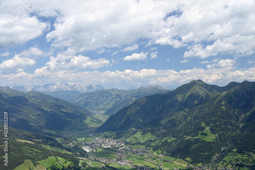 Bad Hofgastein village in valley landscape Austria