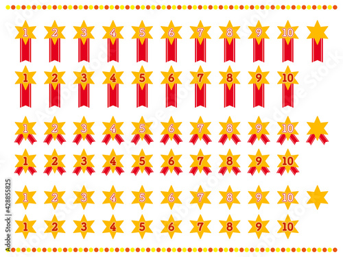 0位までのランキング順位のアイコン素材セット