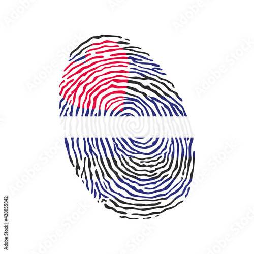 Fingerprint vector colored with the Leather pride flag isolated on white background Vector Illustration