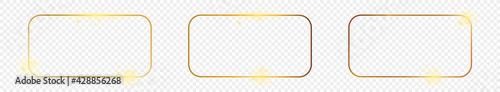 Gold glowing rounded rectangular frame