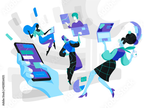 Persone che comunicano con strumenti software innovativi