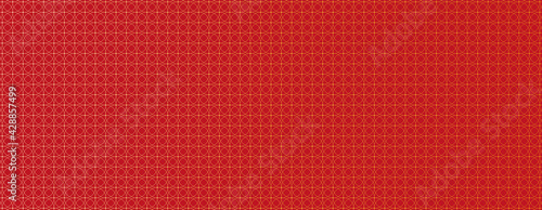 pattern with gold rounds on red background 