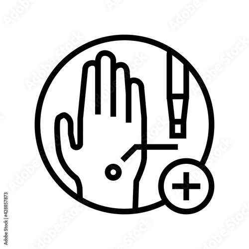 skin biopsy line icon vector. skin biopsy sign. isolated contour symbol black illustration