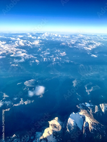 aerial view of the mountains