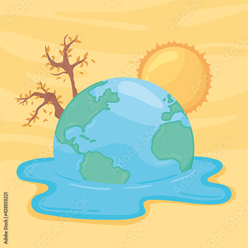 planet earth melting