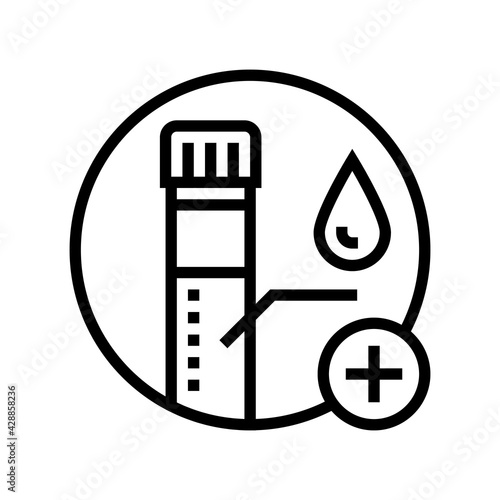 blood biopsy line icon vector. blood biopsy sign. isolated contour symbol black illustration